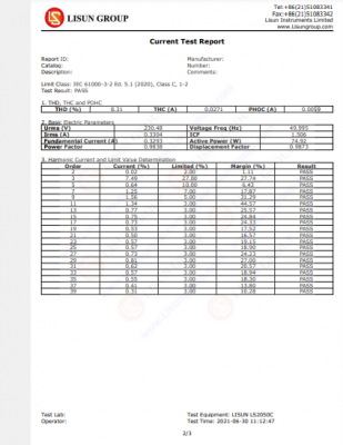 IEC61000-3-2 Harmonic Standard Classification - LISUN