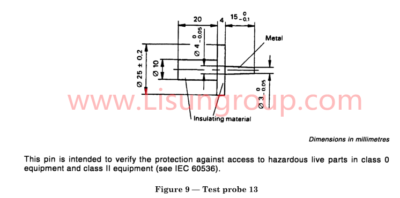 Test Probe 13 of IEC 61032 – Short Test Pin