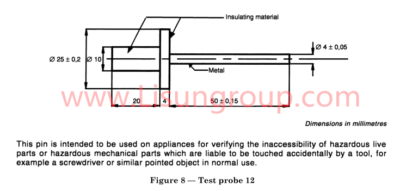 IEC 61032 Figure 8 – Long Test Pin